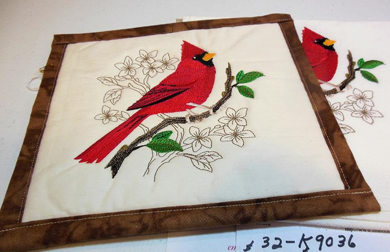 Cardinal on Branch Towel & Potholder Set