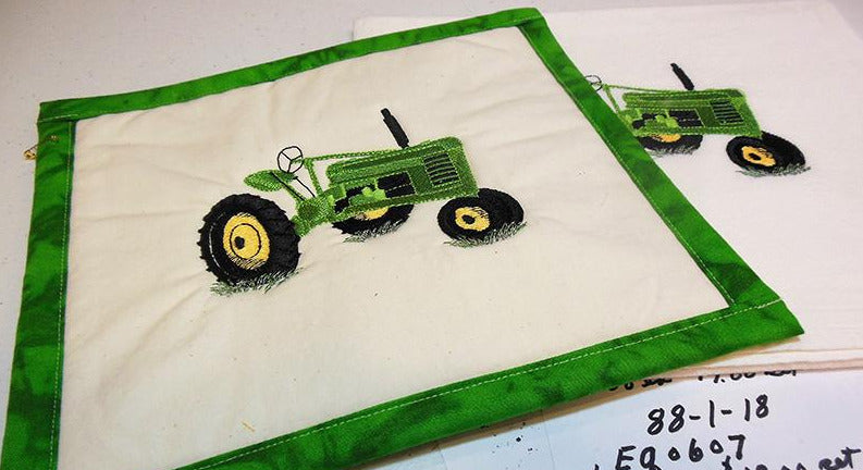 John Tractor Towel & Potholder Set