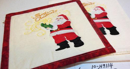 Santa Merry Christmas Towel & Potholder Set