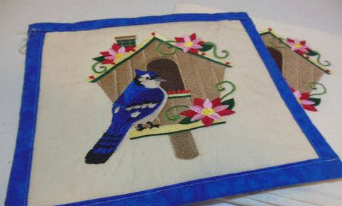 Bluebird Birdhouse Towel & Potholder Set