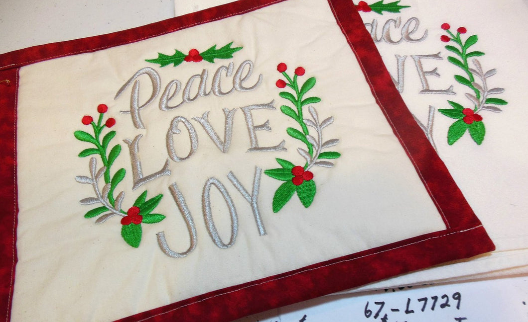Peace Love Joy Towel & Potholder Set