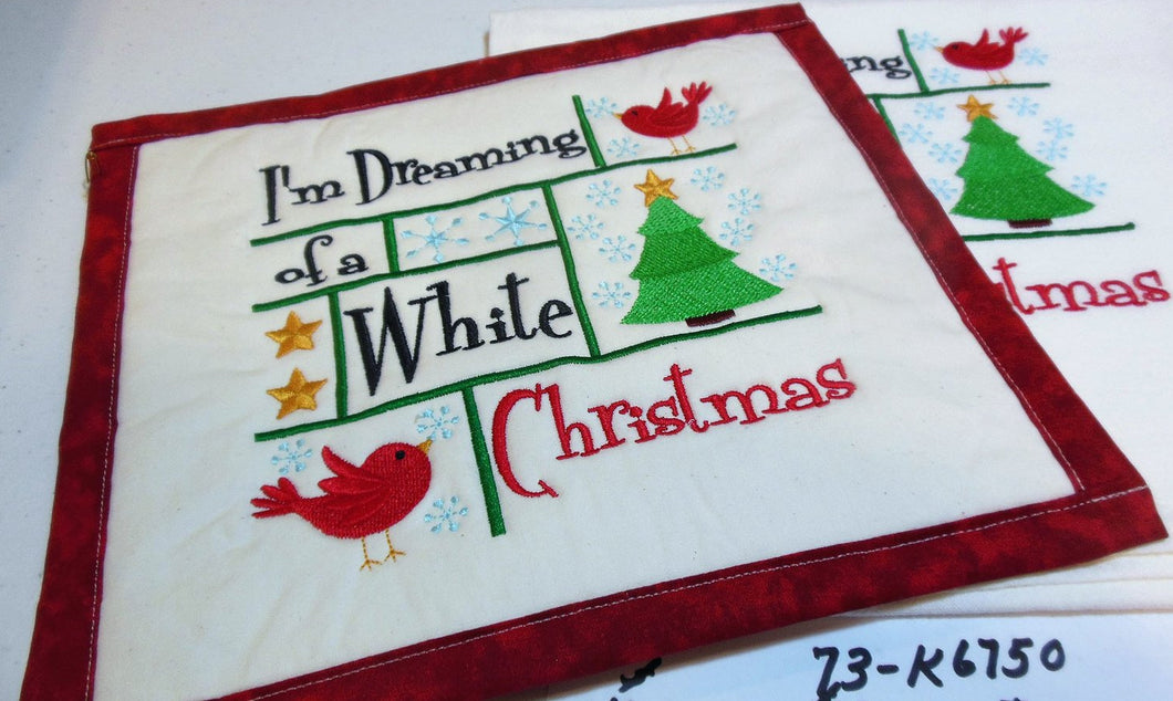 I'm Dreaming Of A White Christmas Towel & Potholder Set