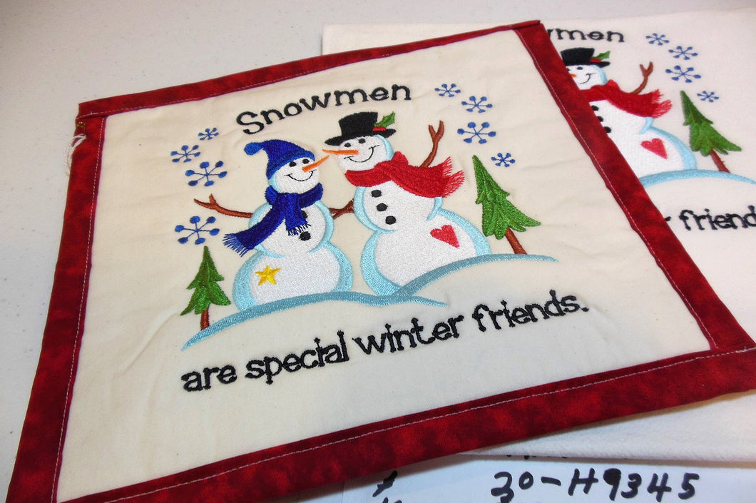 Snowmen Are Special Winter Friends Towel & Potholder Set