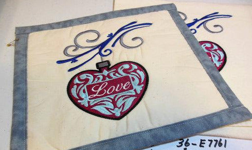 Heart Love Ornament Towel & Potholder Set