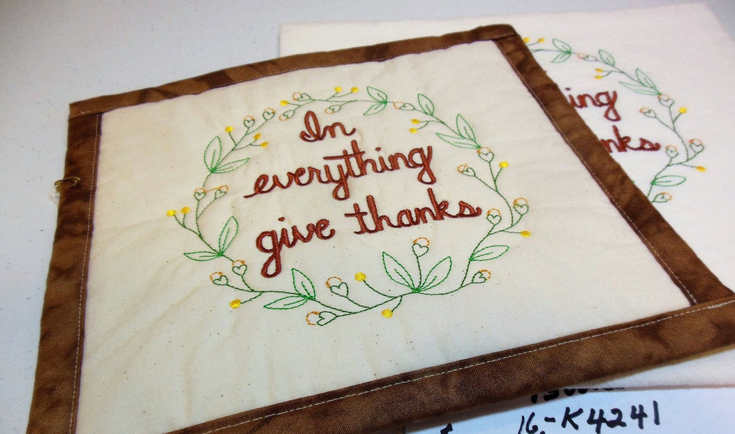 In Everything Give Thanks Towel & Potholder Set