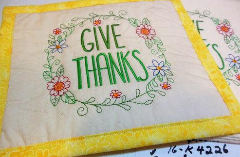 Give Thanks Leaf Wreath Towel & Potholder Set