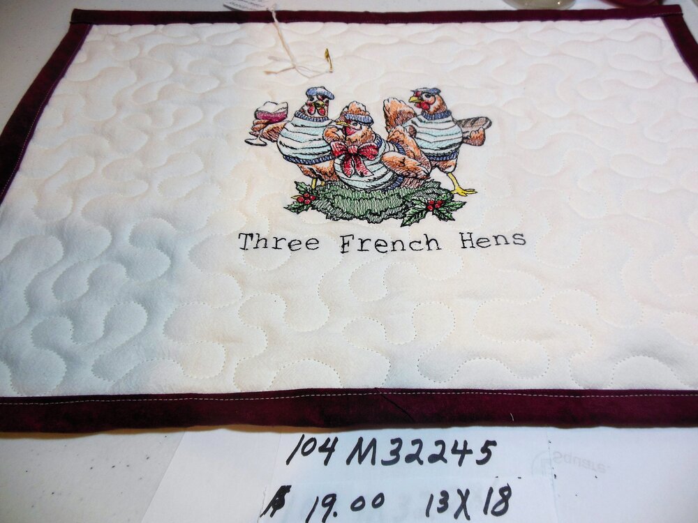 Three French Hens Place Mat