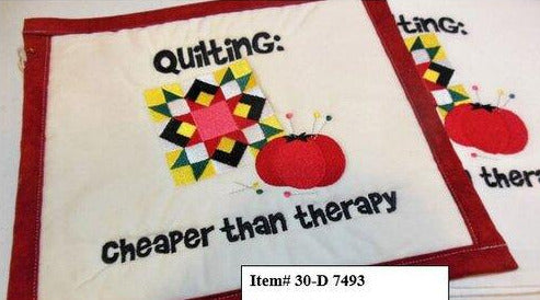Quilting: Cheaper Than Therapy Towel & Potholder Set