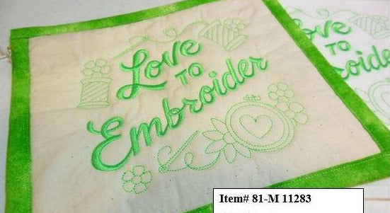 Love To Embroider Linework Towel & Potholder Set