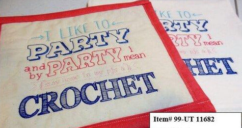 I Like To Party- Crochet Towel & Potholder Set