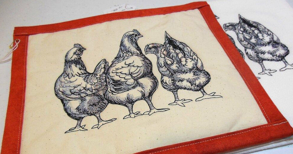 Three Hens Towel & Potholder Set