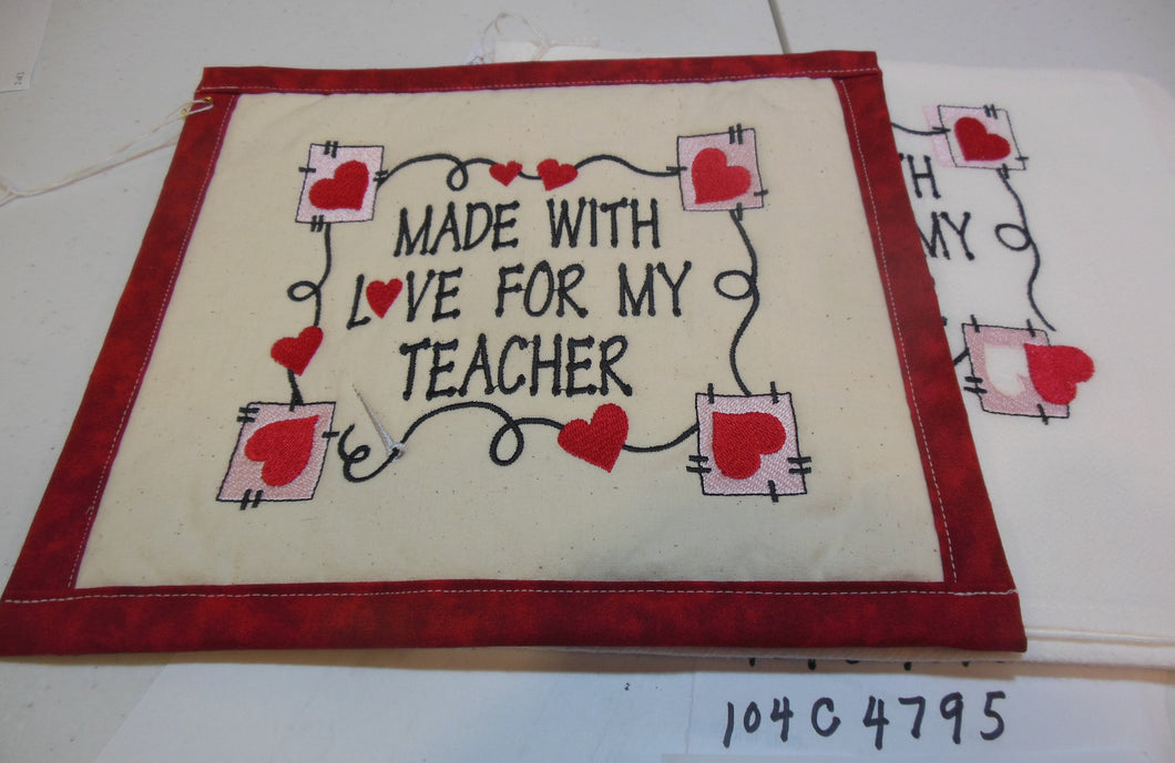Made With Love For My Teacher Towel & Potholder Set