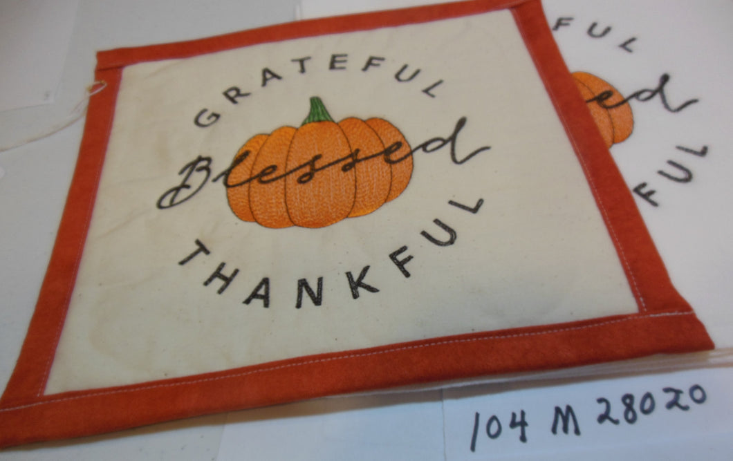 Grateful Thankful Blessed Towel & Potholder Set