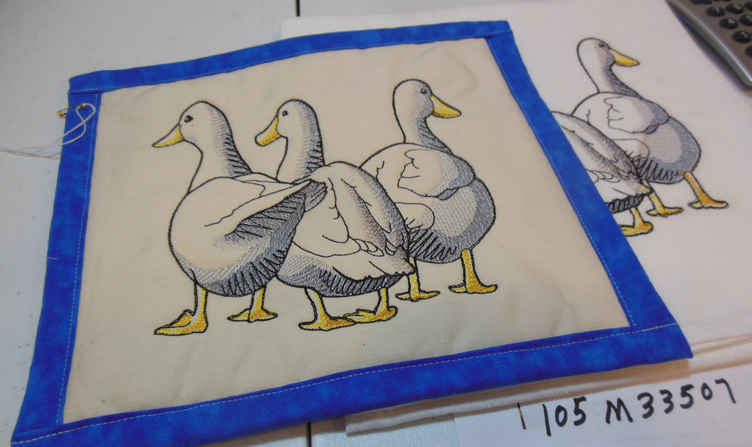Duck Back Towel & Potholder Set