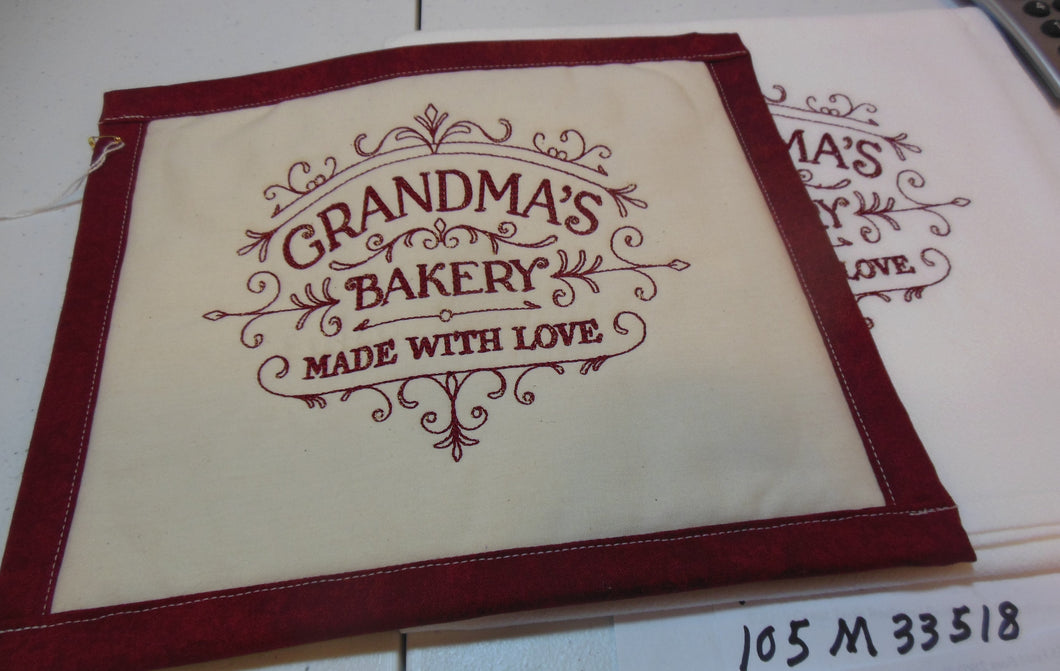 Grandma's Bakery Towel & Potholder Set