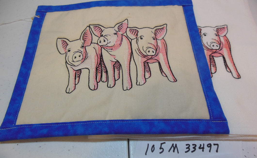 Pig Front Towel & Potholder Set