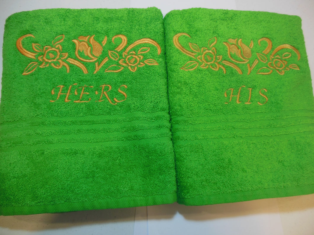 Simply Tulips His And Hers Bath Towel Set