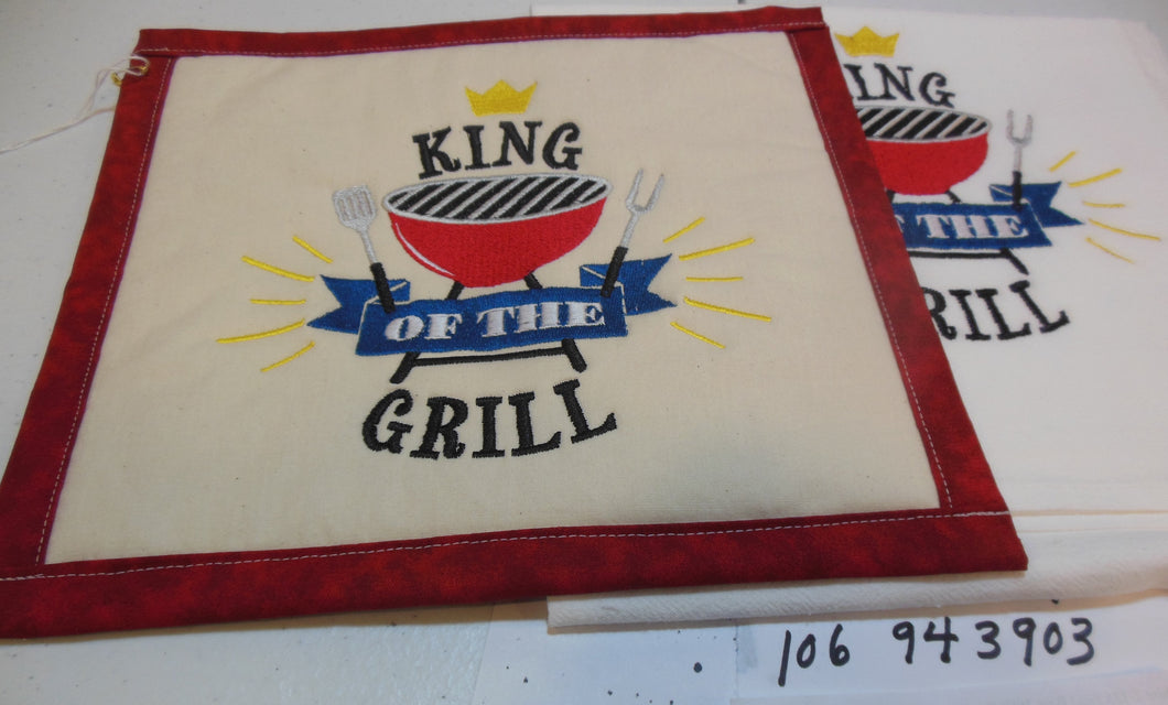 King Of The Grill Towel & Potholder Set