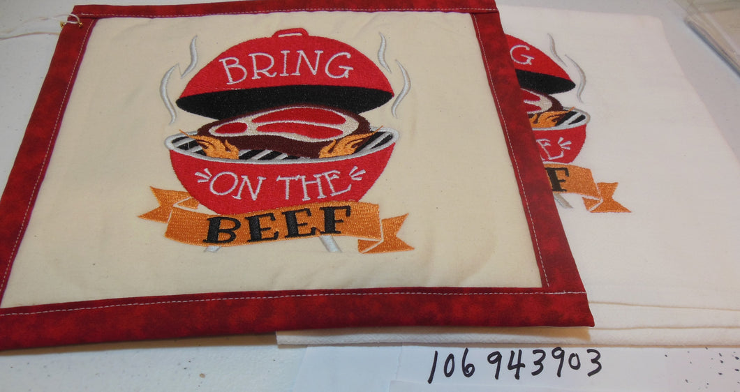 Bring On The Beef Towel & Potholder Set