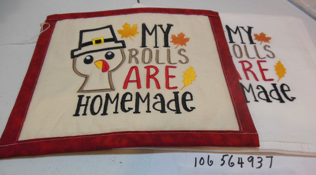 My Rolls Are Handmade Towel & Potholder Set