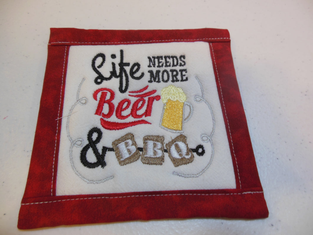 Life Needs More Beer & BBQ Coaster