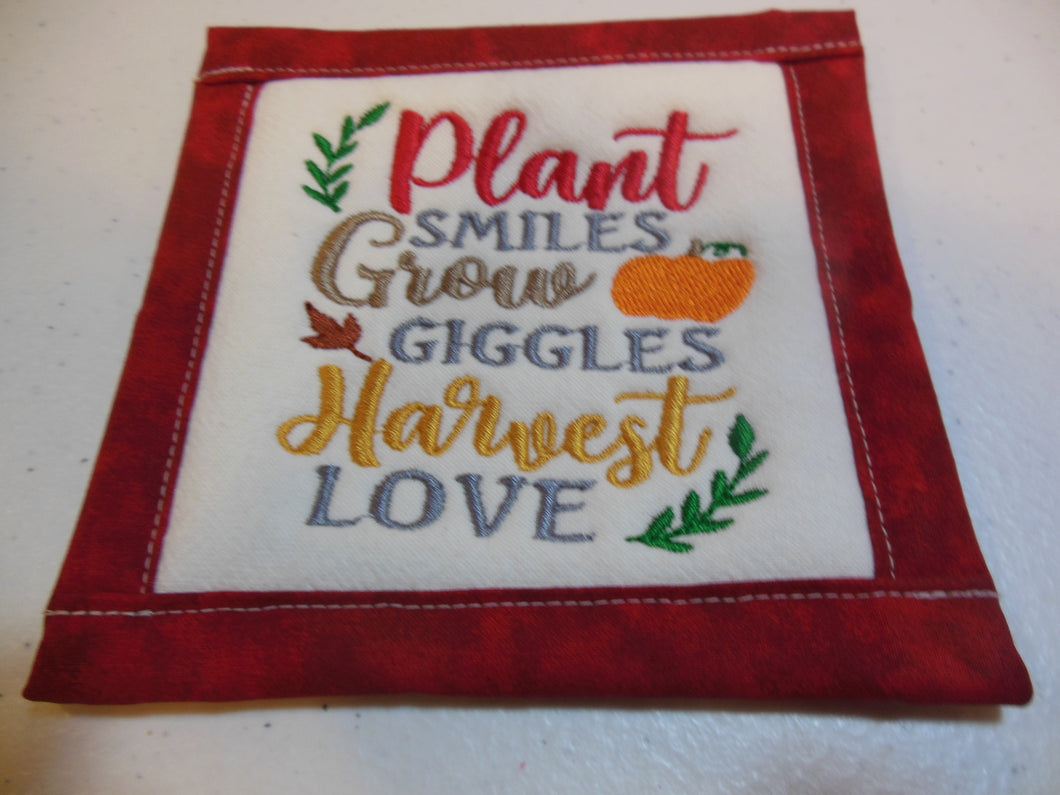 Plant Smiles Grow Giggles Harvest Love Coaster