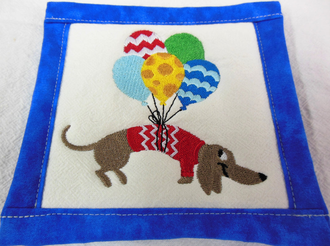 Dashound with Balloons Coaster