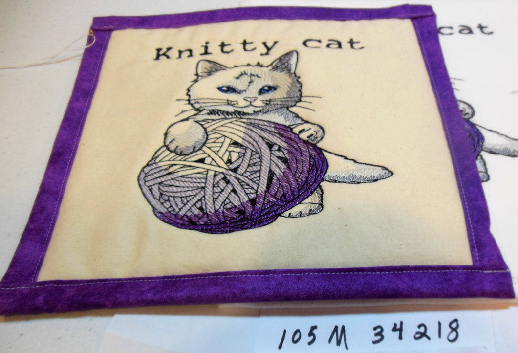 Knitty Cat Towel & Potholder Set