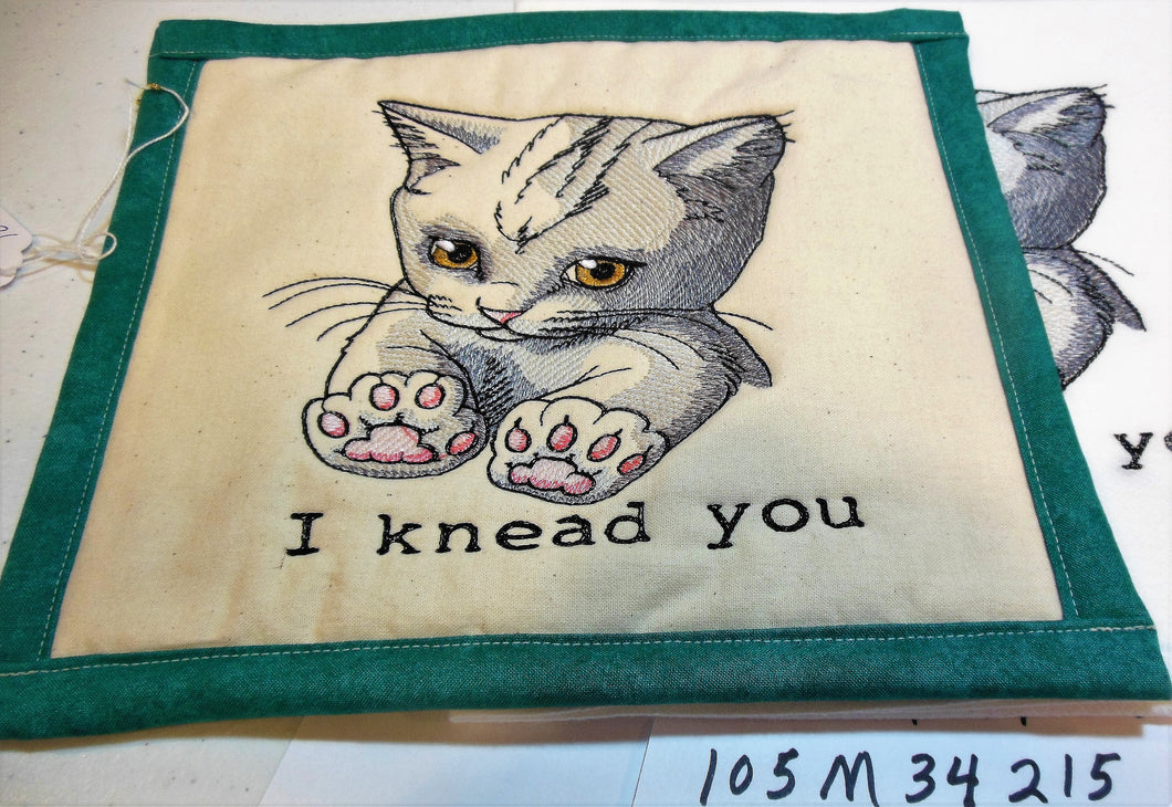 I knead you kitten Towel & Potholder Set