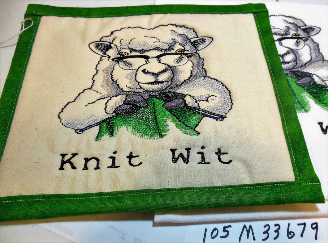 Knit wit sheep Towel & Potholder Set