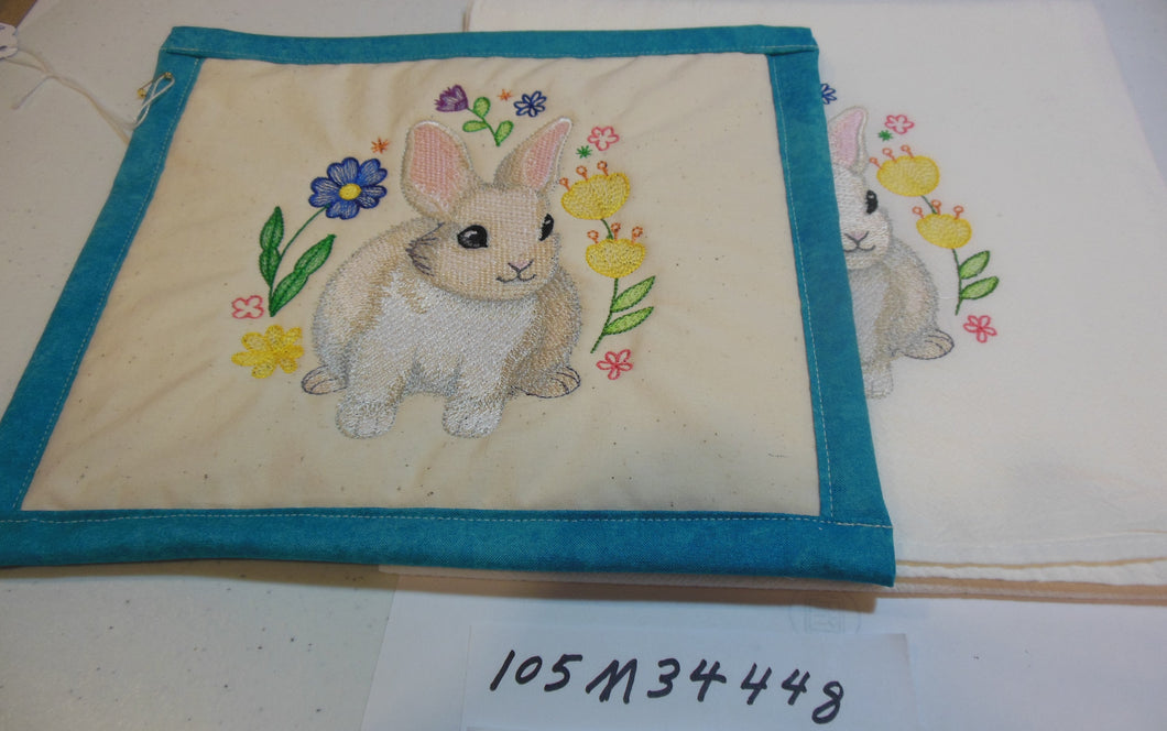 Spring Bunny Towel & Potholder Set