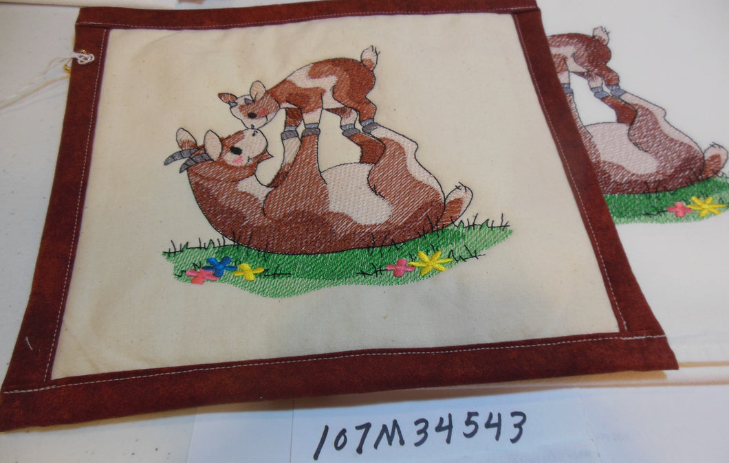Goat Mom & Baby Towel & Potholder Set