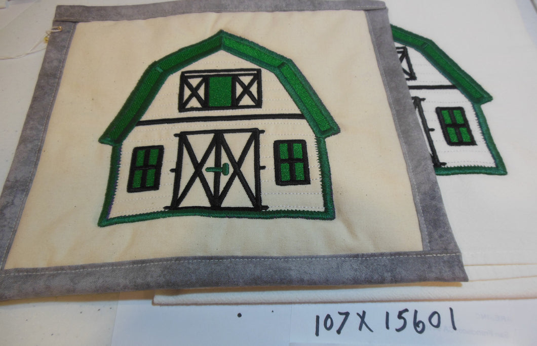 Green Barn Towel & Potholder Set