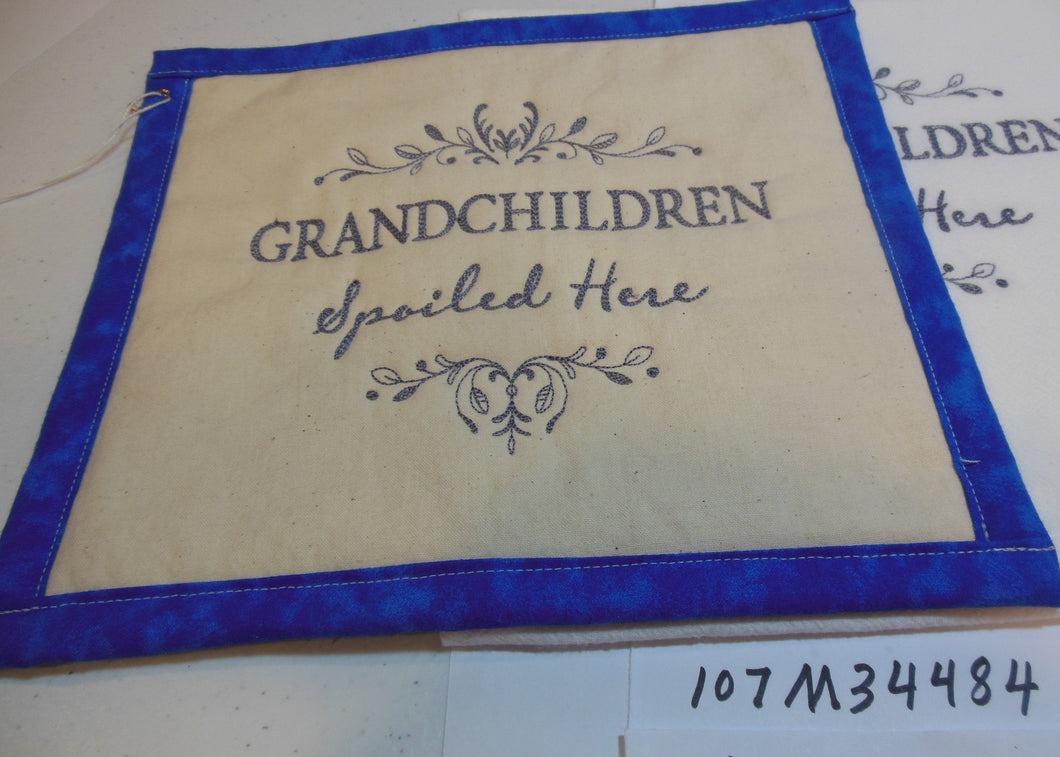 Grandchildren Spoiled Here Towel & Potholder Set