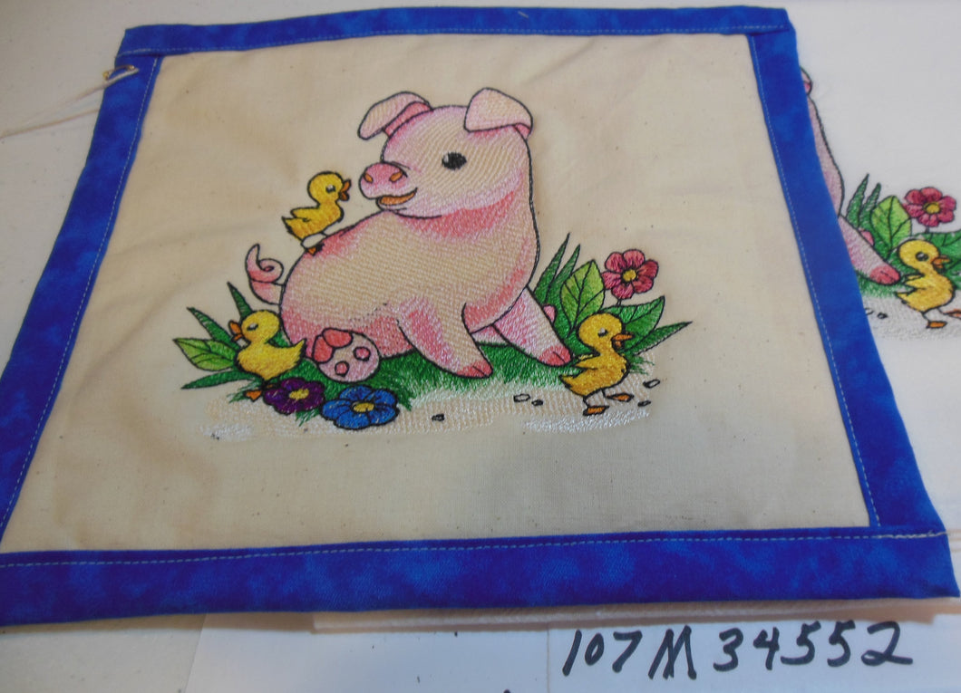 Piglet and ducklings Towel & Potholder Set