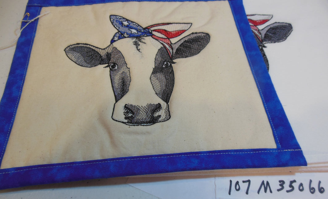 American cow Towel & Potholder Set
