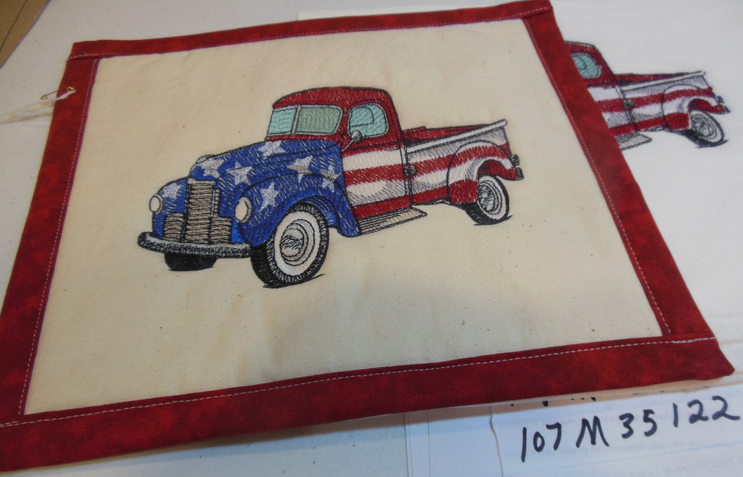 American Retro Truck Towel & Potholder Set