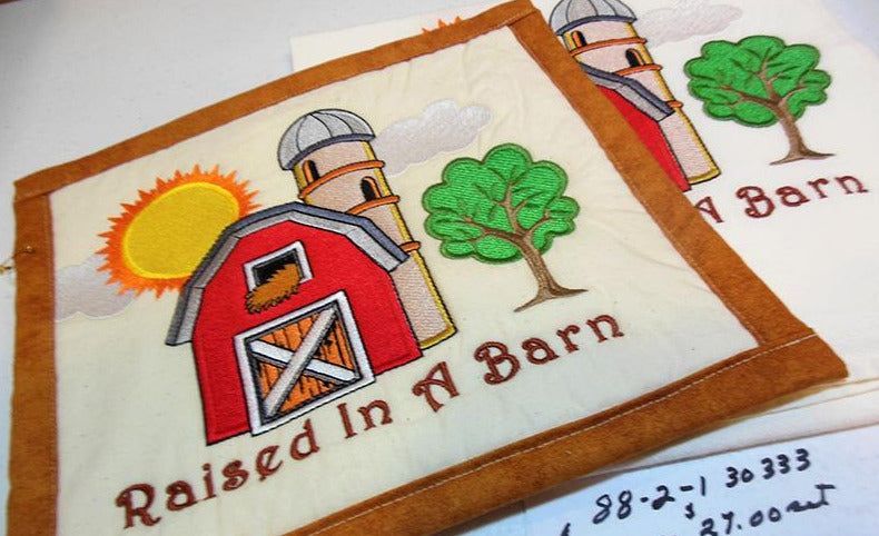 Raised In A Barn Towel & Potholder Set