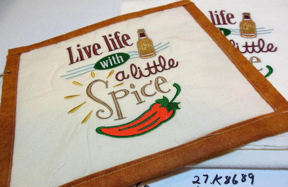 Live Life With A Little Spice Towel & Potholder Set