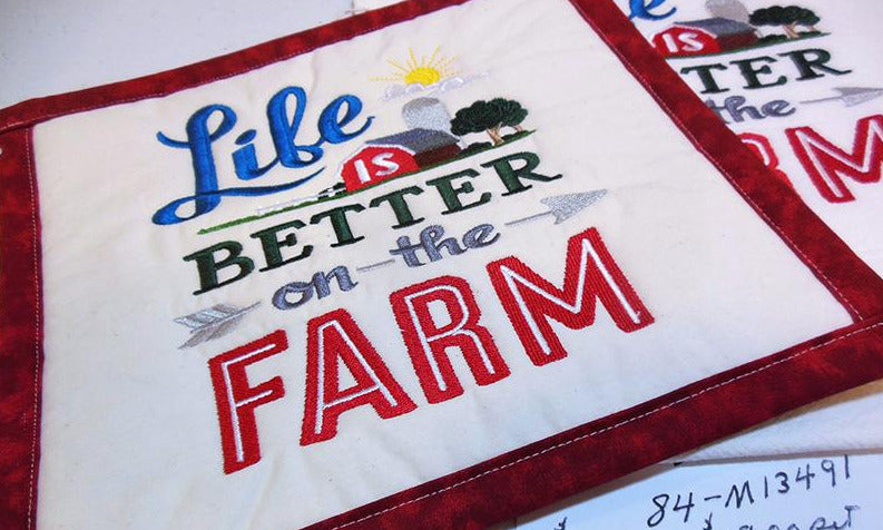 Life Is Better On The Farm Towel & Potholder Set