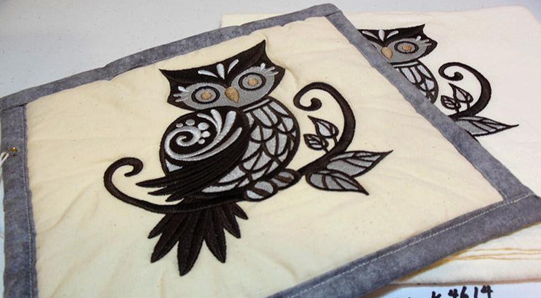 Black Owl Towel & Potholder Set