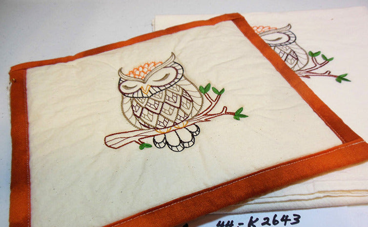 Sleeping Owl Towel & Potholder Set