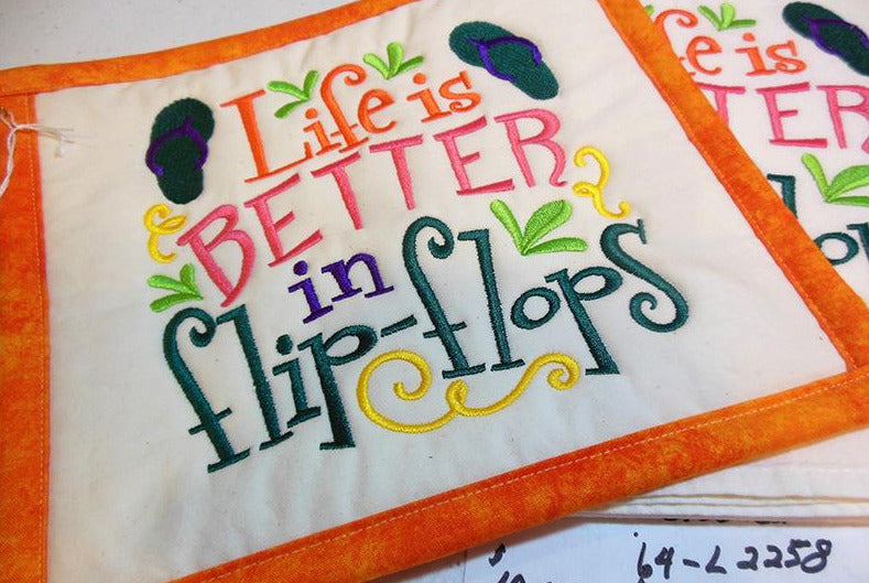 Life Is Better In Flip Flops Towel & Potholder Set