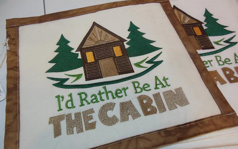 I'd Rather Be at the Cabin Towel & Potholder Set