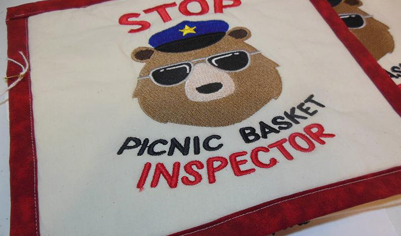 Picnic Basket Inspector Towel & Potholder Set