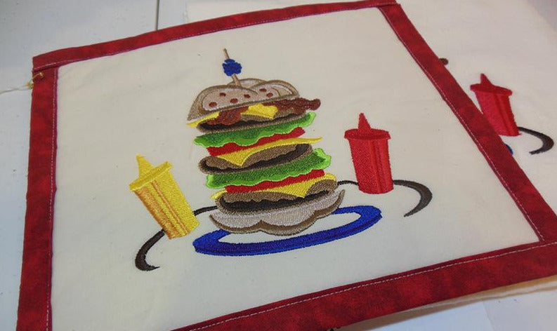 Hamburger Towel & Potholder Set