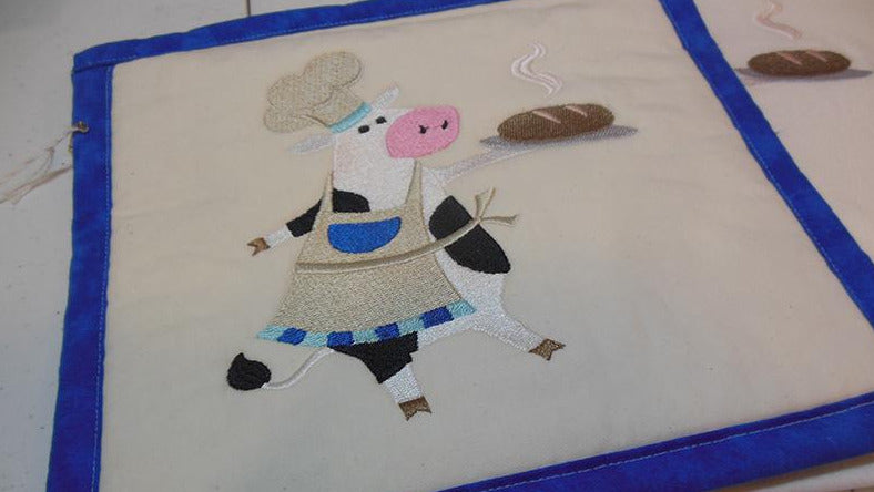 Cow with Bread Towel & Potholder Set