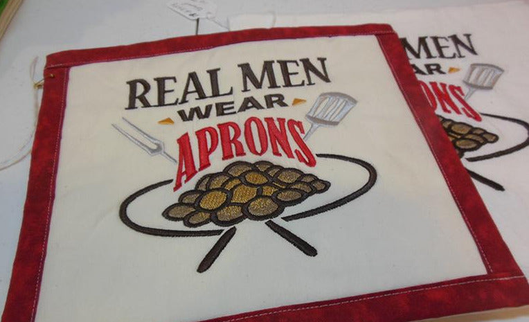 Real Men Wear Aprons Towel & Potholder Set