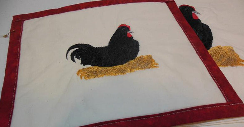 Black Hen Towel & Potholder Set
