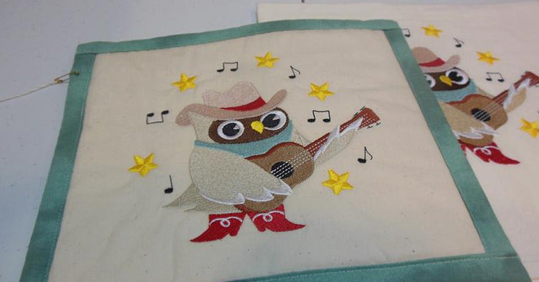 Owl with Guitar Towel & Potholder Set